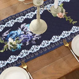 LooMantha Blue & White Printed Table Runner image 2
