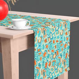 ArtzFolio Blue & Orange Abstract Printed Rectangle Table Runner image 2