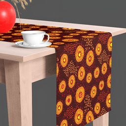 ArtzFolio Brown Printed Table Runner for Dining & Center Table image 2