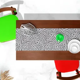 ArtzFolio Grey & White Digital Printed Table Runner image 3