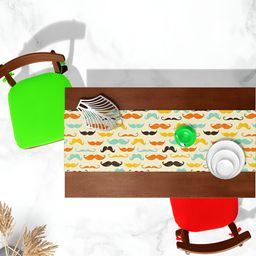 ArtzFolio Off White & Yellow Printed Table Runner image 3