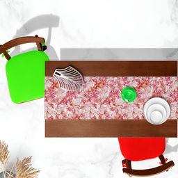 ArtzFolio Red & White Digital Printed Table Runner image 3