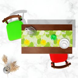 ArtzFolio Green & White Digital Printed Table Runner image 2