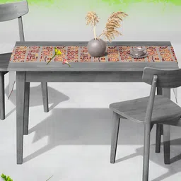 ArtzFolio Grey Geometric-Printed Edge To Edge Table Runner image 4