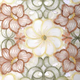 MONKDECOR Brown Cut-Work Design Table Runner image 4