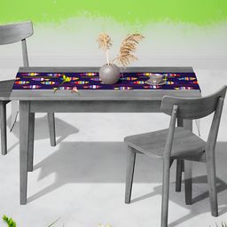 ArtzFolio Navy Blue & Yellow Abstract Printed Table Runner image 4