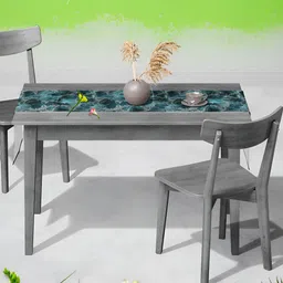 ArtzFolio Teal & White Printed Table Runner image 4