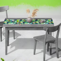 ArtzFolio Green & White Abstract Printed Table Runner image 4