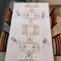 MONKDECOR Brown Cut-Work Design Table Runner image 5