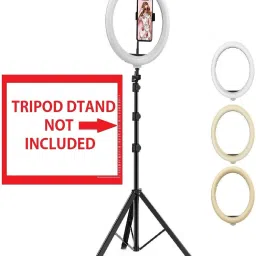 Krittoe 26CM FILL DIMMABLE, 3 MODE OF LIGHT WITH MOBILE HOLDER STAND Ring Flash image 2