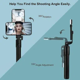CHG R1s Bluetooth Selfie Sticks with Remote and Selfie Light Monopod image 4