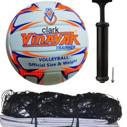 orange pu vinayak volleyball with DX6 net and pump Volleyball - Size: 4-picture-12