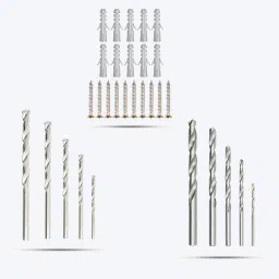 HGCM183M1 Drill Bit Set of 5Pcs Masonry+HSS Drill Bits with 10Pcs Screw & Gitti HGCM183M1 Drill Bit Set of 5Pcs Masonry+HSS Drill Bits with 10Pcs Screw & Gitti-16