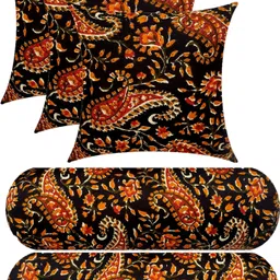 changers Combo Set Of 3 Cushion And 2 Microfibre Floral Bolster Pack of 5-picture-23