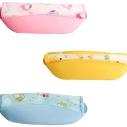 Silicone Soft Adjustable Fabric Neck, Detachable Tray, Baby Bib Waterproof Burp Cloths with Food Catcher (Blue)-image-26