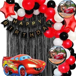 Mc Queen Car Theme Birthday Decorations - 68pc Combo-34