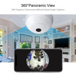 TECHNOVIEW Fisheye 360 Degree Smart WiFi Wireless Light Bulb Security Camera Spy Hidden Panoramic Security Bulb Camera Indoor (Bulb Camera HD) image 2
