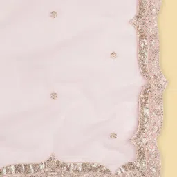 Dupatta Bazaar Ethnic Motifs Embroidered Organza Dupatta with Sequinned image 2