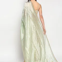 Dupatta Bazaar Green & Gold-Toned Ethnic Motifs Printed Khari Print Dupatta image 4