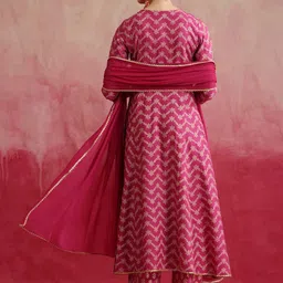 Khushal K Printed Regular Sequinned Kurta with Palazzos & Dupatta image 5