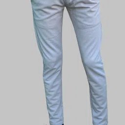 Men Regular Fit Light Blue Linen Blend Trousers-image-87