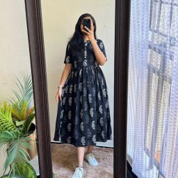 Printed Viscose Rayon Stitched Flared/A-line Gown-picture-17
