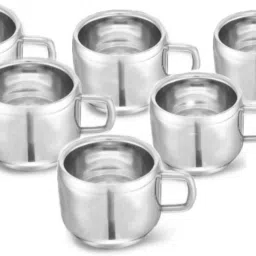 Pack of 6 Stainless Steel "Elegant Steel Cups, Coffee Mug for Serving Hot and Cold Beverages - Set of 6"-image-12
