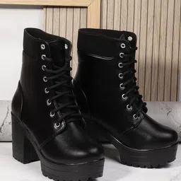 Killer Women Block-Heeled Lace-up Regular Boots-image-89