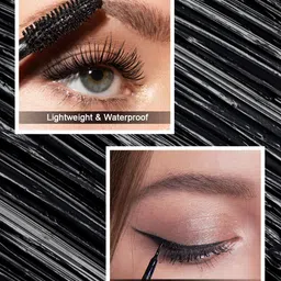 GLAM21 HD Dense Mascara & Eyeliner Combo - 10ml Each - Black image 3