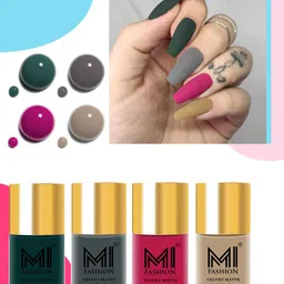 MI FASHION Velvet Matte Set Of 4 Lacquer Nail Polish 9.9ml Each - 12-20-24-32-22
