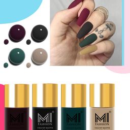 MI FASHION Velvet Matte Set of 4 Nail Polish 9.9 ml Each - Shade 03, 05, 12, 32-38