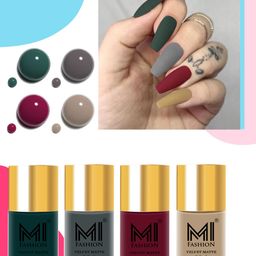 MI FASHION Velvet Matte Set Of 4 Lacquer Nail Polish 9.9ml Each - 12-20-25-32-45