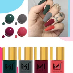 MI FASHION Velvet Matte Set of 4 Nail Polish 9.9 ml Each - Shade 12, 20, 25, 41-97