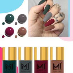 MI FASHION Set of 4 Velvet Matte Water Resistant Smooth Finish Nail Polish - 9.9 ml each-25