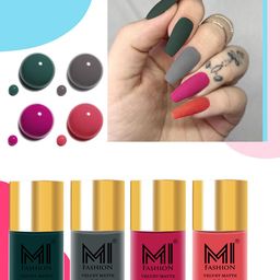 MI FASHION Velvet Matte Set of 4 Nail Polish 9.9 ml Each - Shade 12, 20, 24, 41-15
