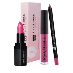 STARSTRUCK BY SUNNY LEONE Set Of 3 Lipstick, Lip Gloss & Lip Liner Combo - Kiss Me Pink-36