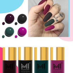 MI FASHION Set of 4 Velvet Matte Water Resistant Smooth Finish Nail Polish - 9.9 ml each-10