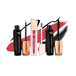 Adbeni Pack of 3 Matte Liquid Lipstick With Eyeliner & Mascara- Smooth Symphony158-24