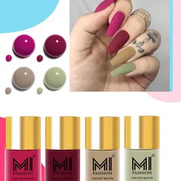 MI FASHION Velvet Matte Set of 4 Nail Polish 9.9 ml Each - Shade 24, 25, 32, 40-85