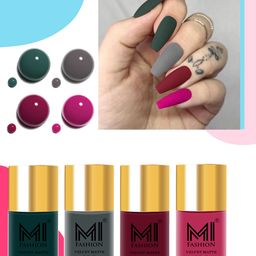 MI FASHION Velvet Matte Set Of 4 Lacquer Nail Polish 9.9ml Each - 12-20-25-42-8