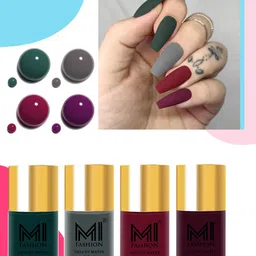 MI FASHION Velvet Matte Set of 4 Nail Polish 9.9 ml Each - Shade 12, 20, 25, 37-50