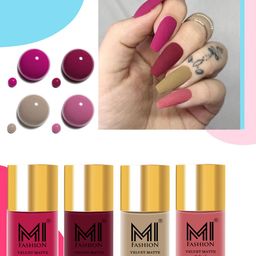 MI FASHION Velvet Matte Set of 4 Nail Polish 9.9 ml Each - Shade 24, 25, 32, 35-73
