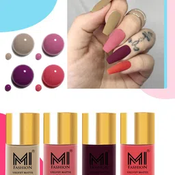 MI FASHION Velvet Matte Set of 4 Nail Polish 9.9 ml Each - Shade 32, 35, 37, 41-54