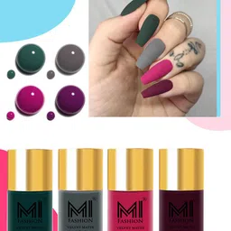MI FASHION Velvet Matte Set of 4 Nail Polish 9.9 ml Each - Shade 12, 20, 24, 37-39