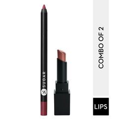 SUGAR Set of Lipping On The Edge Lip Liner - Tan Fan 04 & Nothing Else Matter Lipstick - Browning Glory 01 image 3