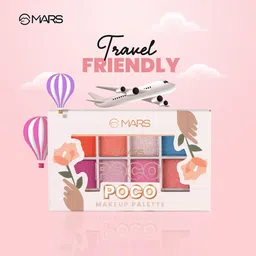 MARS Poco Face Makeup Eyeshadow With Highlighter Blusher and Compact - 20g - 01 image 3