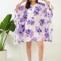 The Kaftan Company Tie and Dye Kaftan Swimwear Cover up Top-image-10