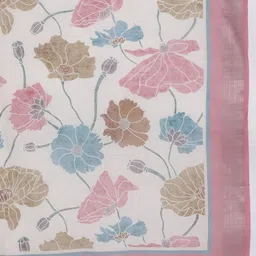 Indo Era Women Floral Embroidered Regular Thread Work Linen Kurta with Trousers & Dupatta image 4