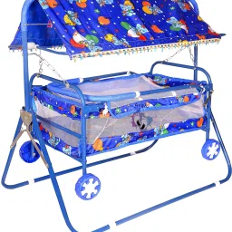 Baby Blue Bassinet, Cradle and stroller with mosquito Net Blue-8