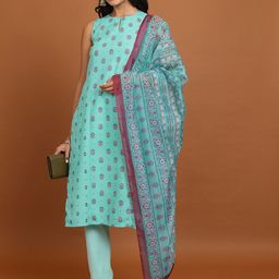 KETCH Ethnic Motifs Printed Straight Kurta With Pyjamas & Dupatta image 1